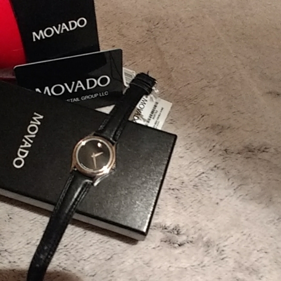 Authentic Movado silver face frame w diamond main image 8